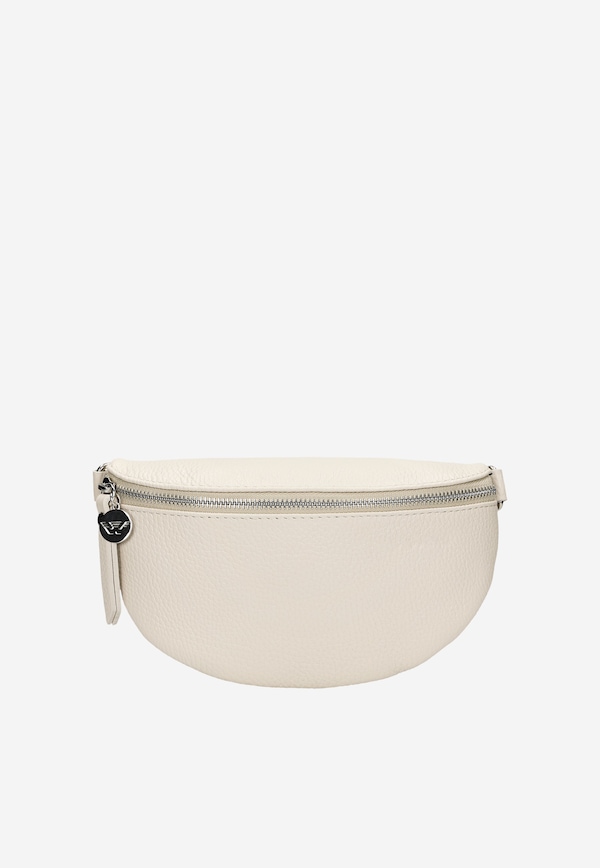 Beige leather belt bag