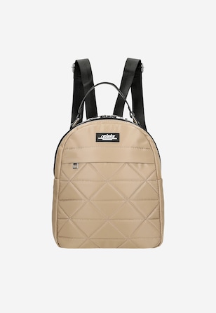 Pojemny beżowy plecak damski RELAKS z geometrycznym pikowaniem