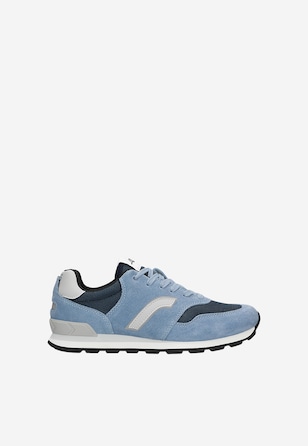 Niebiesko-granatowe sneakersy RELAKS z szarymi wstawkami