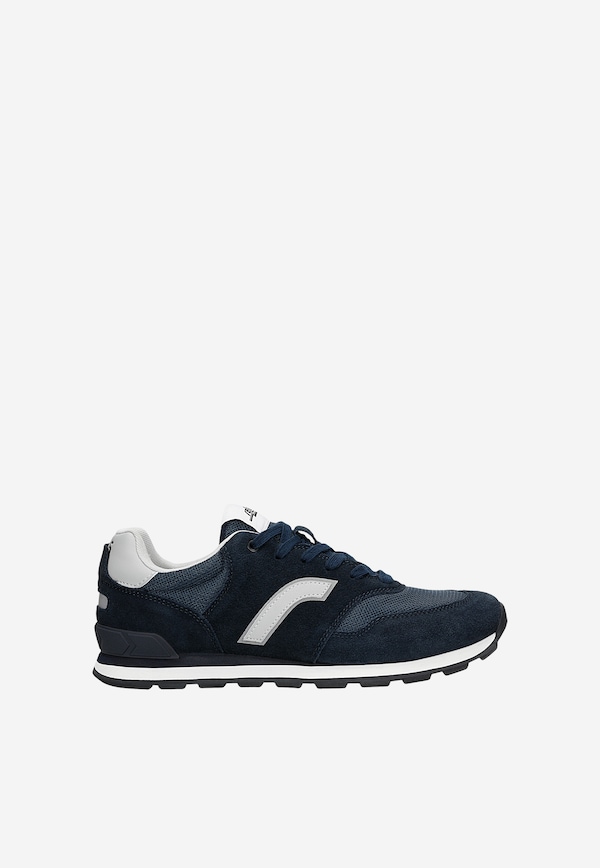 Granatowe sneakersy RELAKS z popielatymi wstawkami
