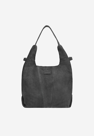 Grafitová veľká dámska kabelka z usne