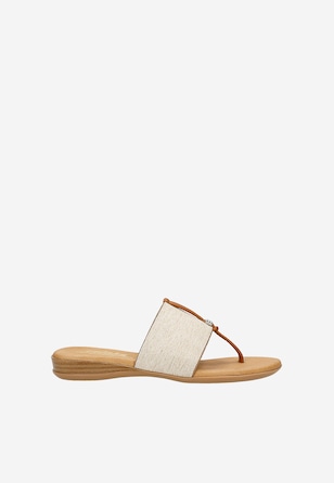 Eleganckie beżowe klapki z ozdobą RELAKS