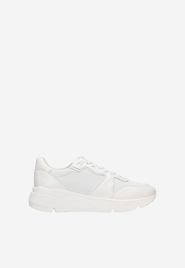 Białe sneakersy męskie z łączonych materiałów