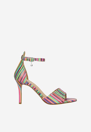 Kolorowe sandały damskie na szpilce