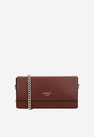 Skórzana bordowa torebka damska wizytowa