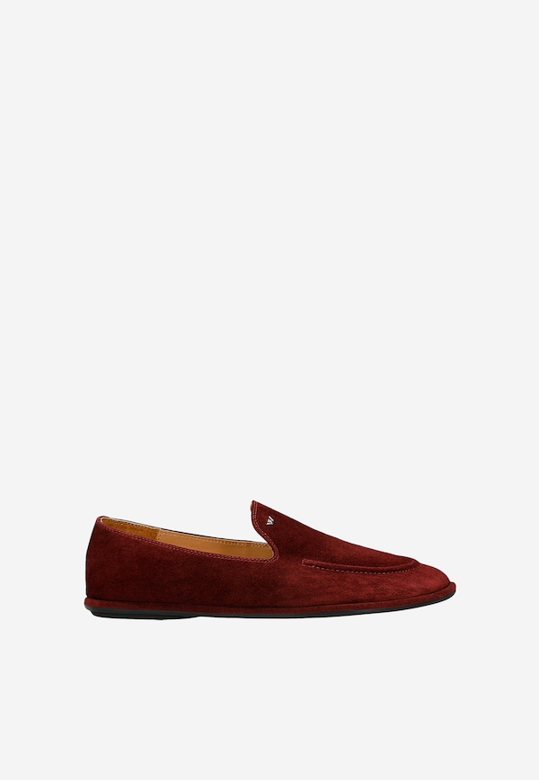 Bordowe loafersy damskie na niskiej podeszwie