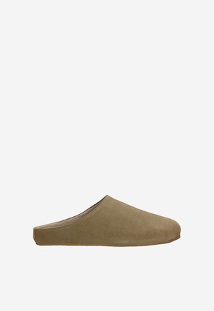 Szare klapki z linii Comfort z dwoiny welurowej