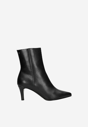 Czarne klasyczne botki damskie na szpilce