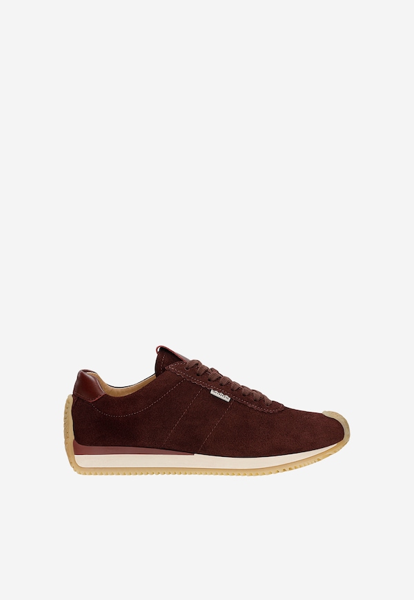 Bordowe sneakersy damskie z dwoiny welurowej