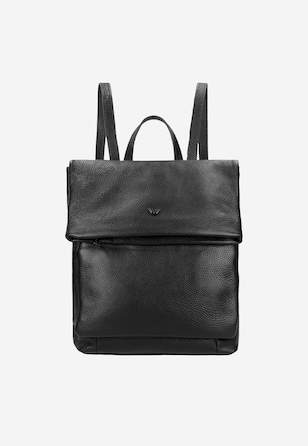 Čierny kožený mestský ruksak