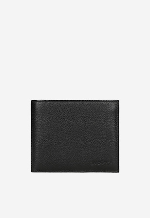 Czarny skórzany portfel męski z blokadą RFID