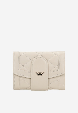 Malá béžová dámska peňaženka zapínaná na cvakačku vpredu