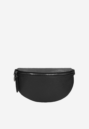 Czarna skórzana torebka nerka