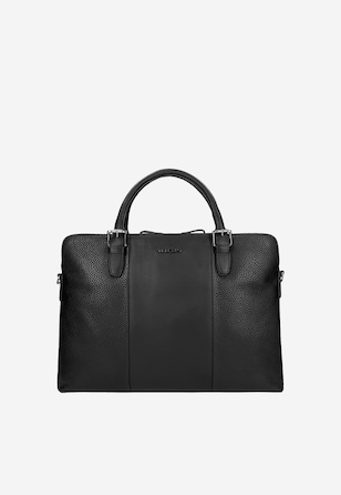 Čierna kožená taška na notebook