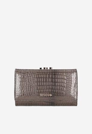 Béžová lakovaná dámská peněženka na patent