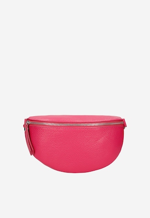 Różowa nerka damska ze skóry licowej