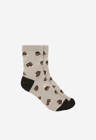 Vysoké ponožky s čokoládovým vzorem