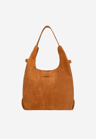 Světle hnědá velká dámská kabelka z pravé kůže