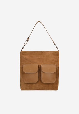 Velká dámská kabelka z lícové a semiškové kůže