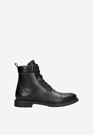 Tmavě hnědé kotníkové boty