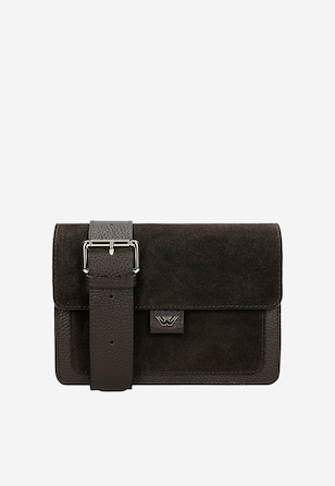 Malá hnedá dámska kabelka z kombinovaných kôž