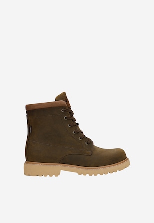 Brązowe męskie trzewiki typu workery za kostkę