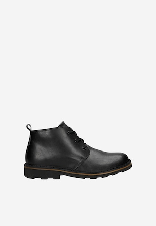 Czarne skórzane trzewiki chukka