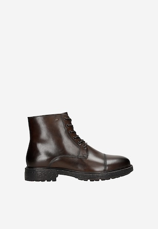 Brązowe ocieplane trzewiki męskie