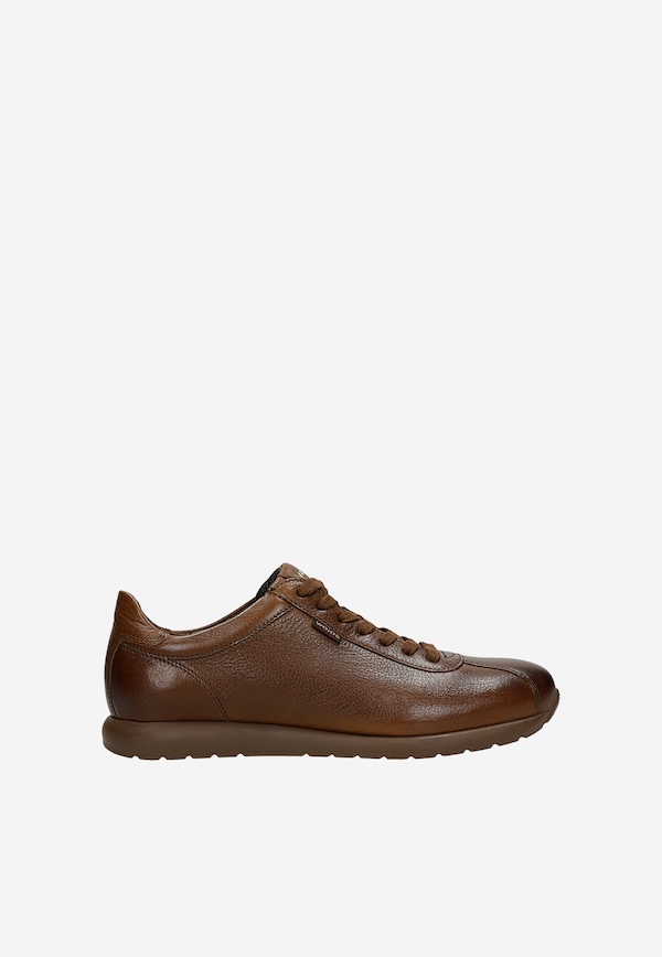 Brązowe skórzane sneakersy damskie