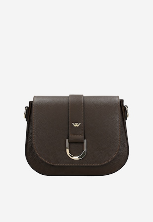 Malá kožená kabelka v čokoládovo hnedej farbe