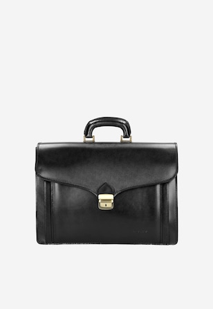 Černá klasická pánská taška z hladké kůže