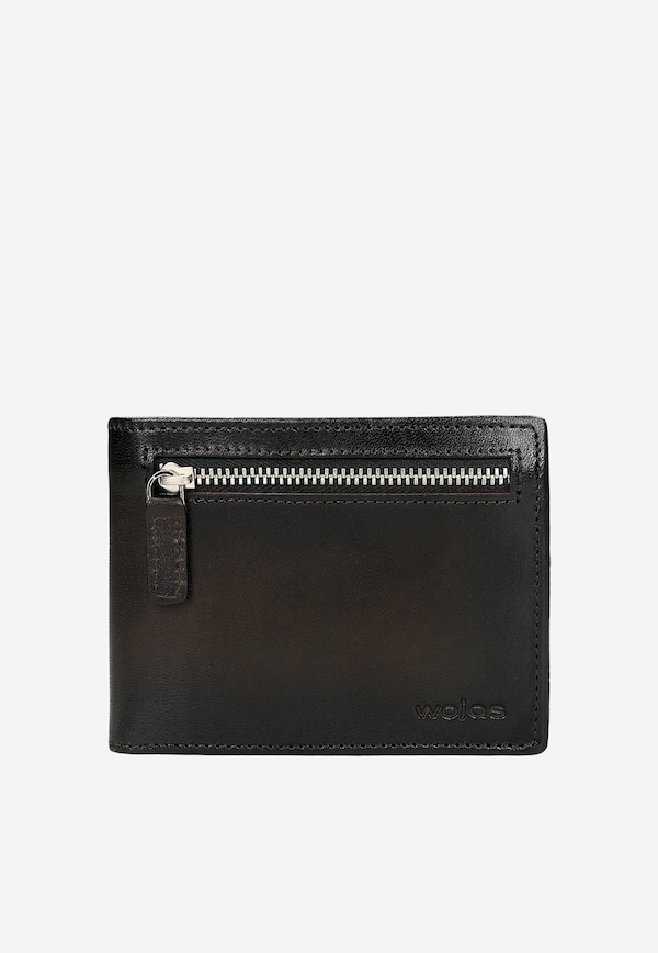 Ciemnobrązowy portfel męski ze skóry naturalnej