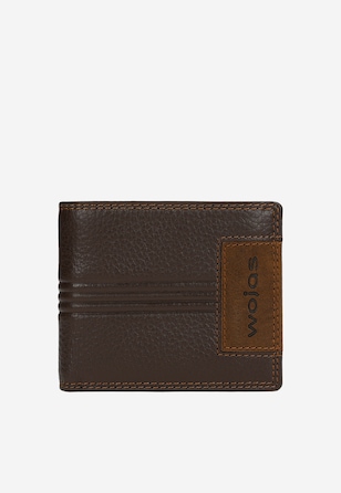 Brązowy portfel męski ze skóry licowej