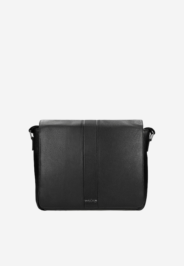 Czarna skórzana torba męska na ramię