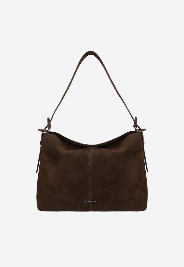 Hnedá čokoládová dámska kabelka z velúrovej štiepenky