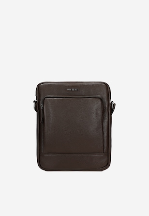 Mała skórzana torba męska w kolorze brązowym