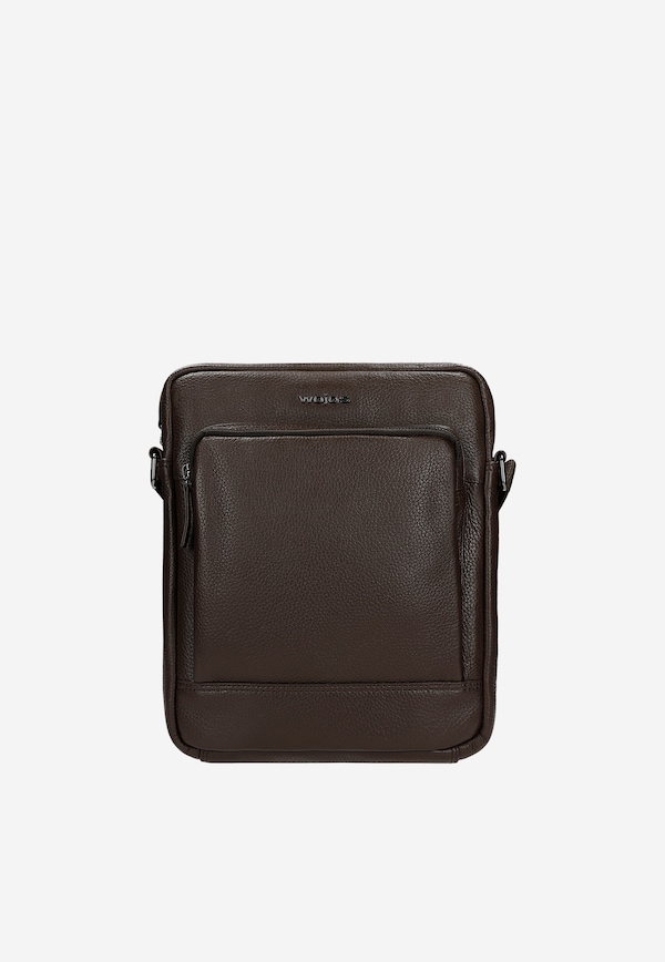 Mała skórzana torba męska w kolorze brązowym