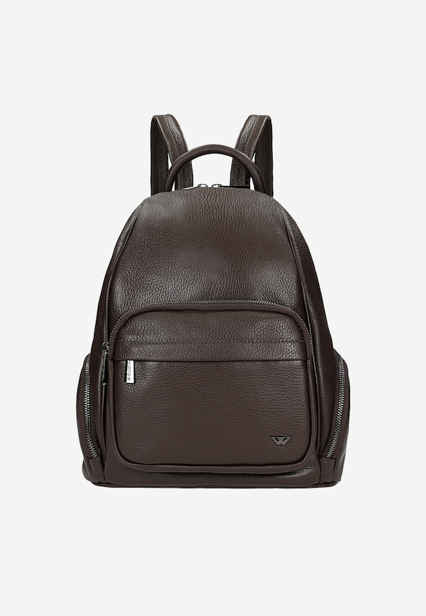 Czekoladowy skórzany plecak miejski