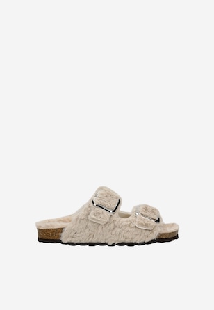 Kožušinové papuče RELAKS na korkovej podrážke