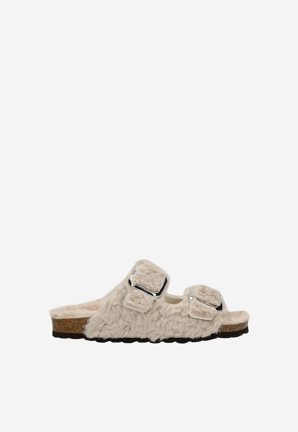 Kožešinové pantofle RELAKS na korkové podrážce