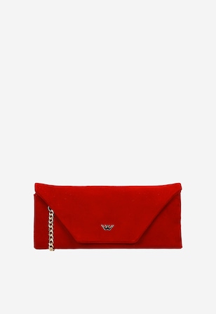 Czerwona kopertówka z weluru