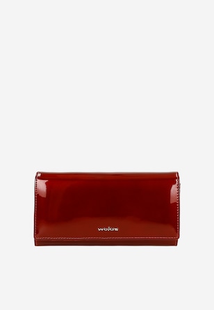 Červená lakovaná dámska peňaženka