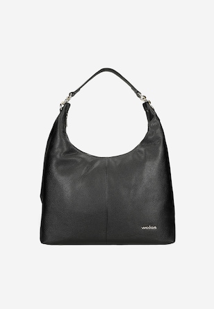 Velká černá dámská kožená kabelka