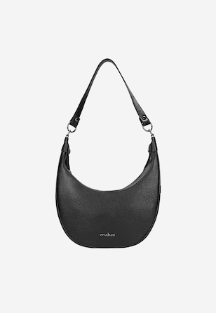 Černá kožená dámská kabelka typu baguette