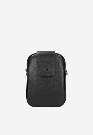 Malá čierna kabelka cez rameno z lícnej kože