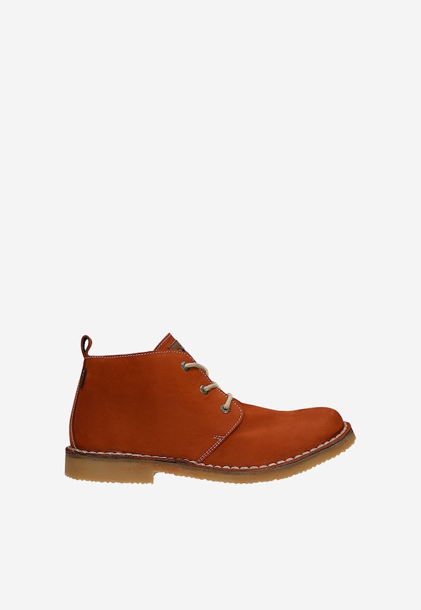 Trzewiki męskie chukka z nubuku z kontrastowymi przeszyciami