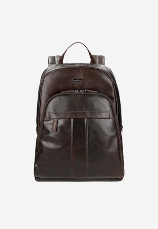 Duży brązowy plecak męski ze skóry licowej