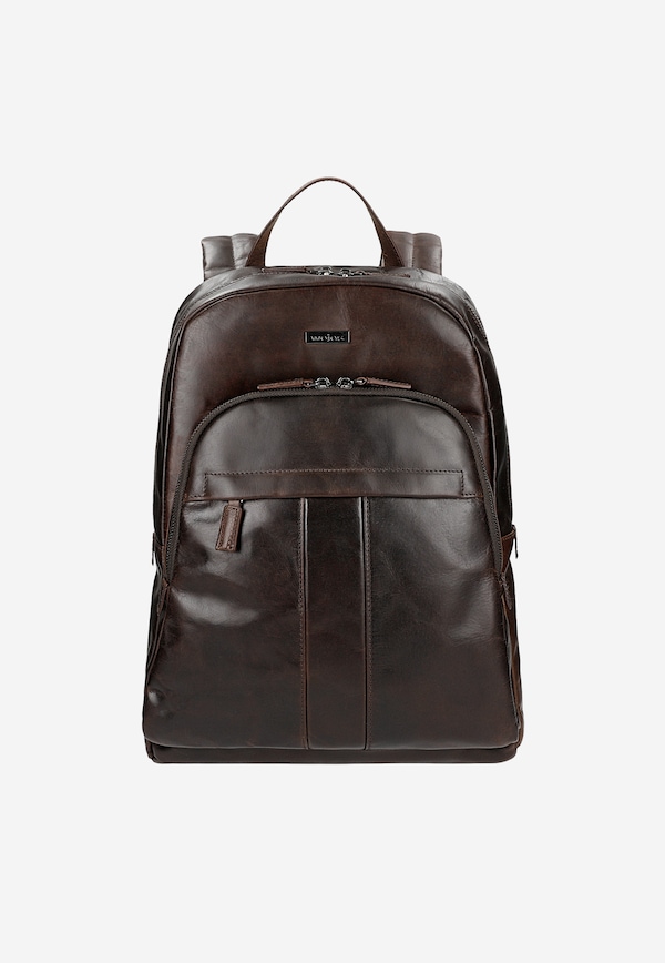 Veľký hnedý pánsky batoh z lícovej kože