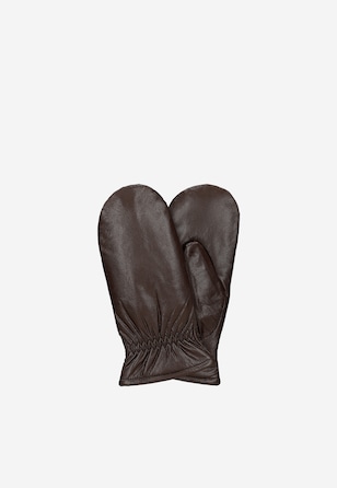 Hnědé čokoládové jednopalcové dámské rukavice