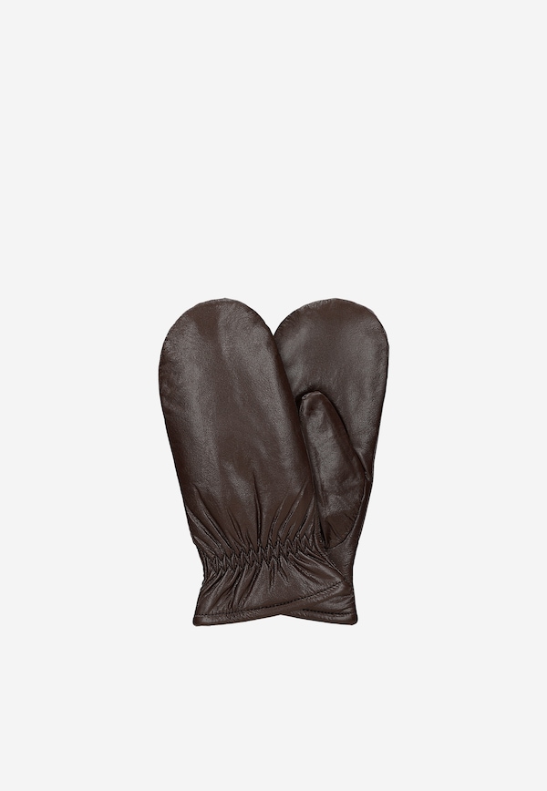 Brązowe czekoladowe jednopalcowe rękawiczki damskie